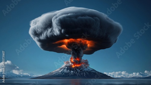 A massive thunderstorm shaking the ground with deafening thunderclaps photo