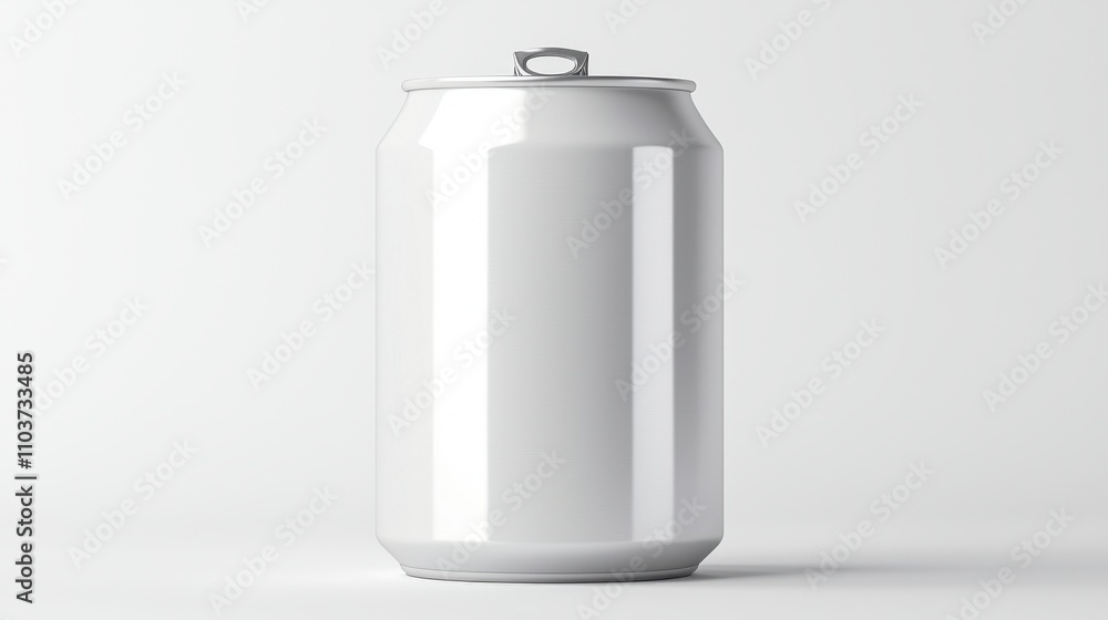 Minimalist food packaging mock up concept. Blank white soda can on a clean background for mockup use Minimalist food packaging mock up concept. Blank white soda can on a clean background for mockup use