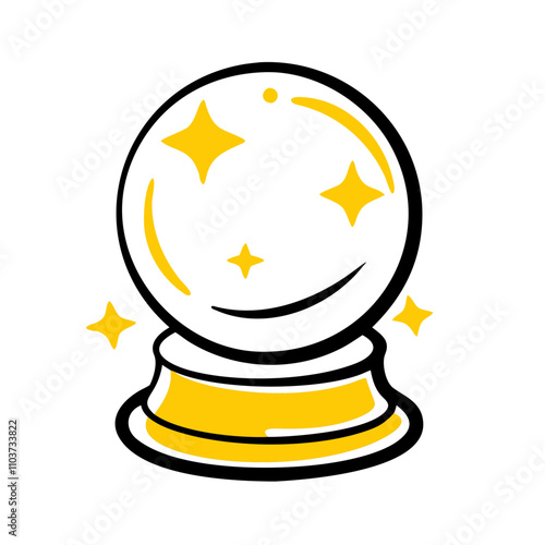 Good icon. Crystal ball illustration representing magic, fortune-telling, and mysticism