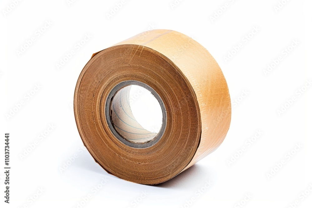White background with tape roll White background with tape roll