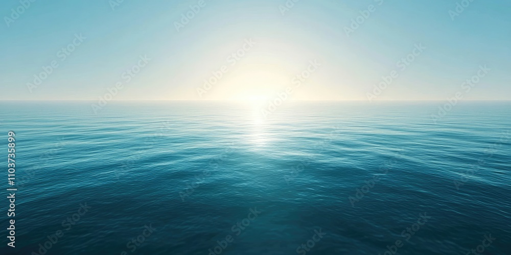 Fototapeta premium A background featuring a turquoise blue ocean creates a serene space, offering ample copy space for text, while highlighting the calming nature of the water.