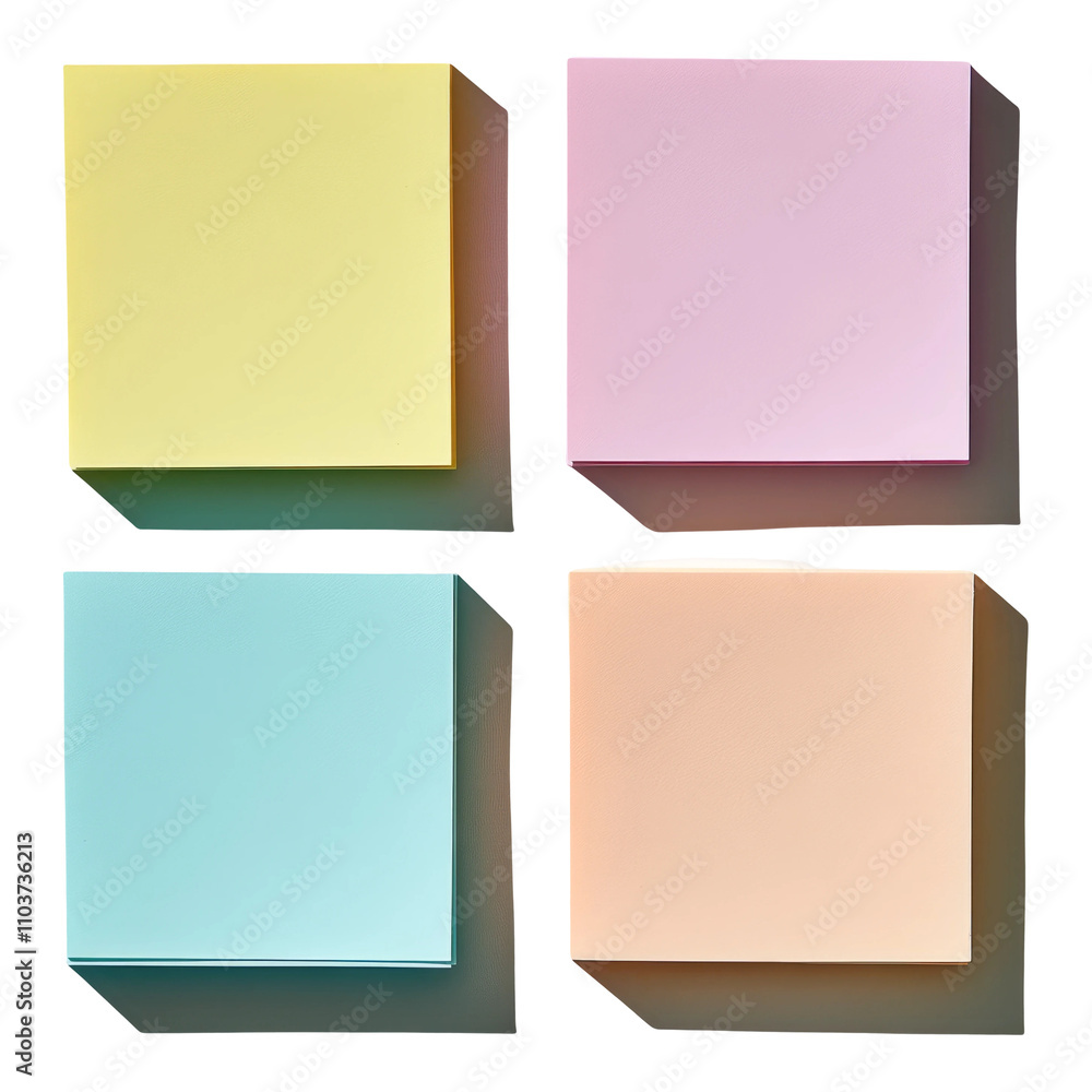 Colorful Sticky Notes on Transparent Background Colorful Sticky Notes on Transparent Background