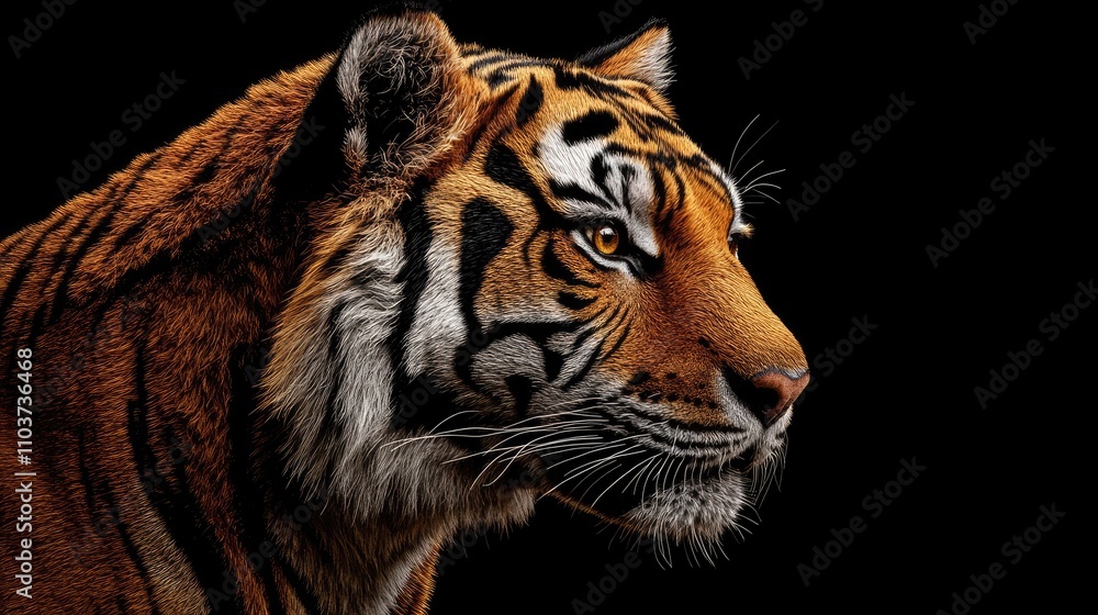 Close-up portrait of a tiger head, emphasizing the intricate details and fierce expression of the tiger. This striking tiger head portrait captures the essence of nature, with ample copy space. Close-up portrait of a tiger head, emphasizing the intricate details and fierce expression of the tiger. This striking tiger head portrait captures the essence of nature, with ample copy space.