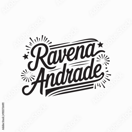 Ravena Andrade typography text vector illustration. photo