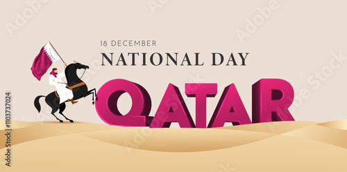 18thDecember Qatar National Day. Qatar National Day design illustration vector