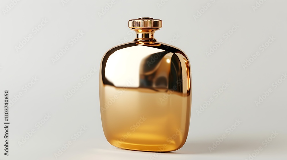 golden bottle of perfume isolated on white golden bottle of perfume isolated on white