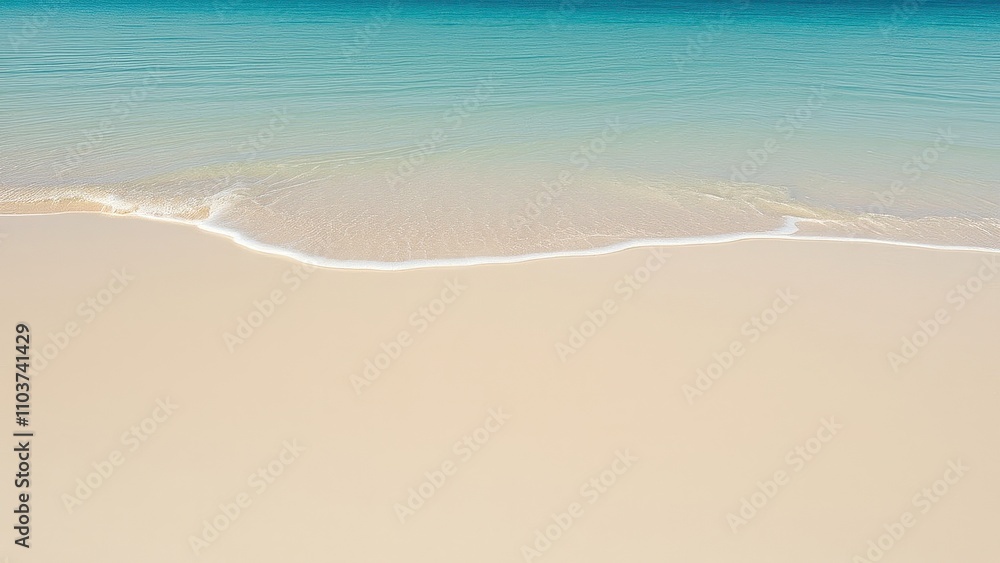 Reflections of a beautiful sandy beach and ocean waves in calm ocean water, natural beauty, serene atmosphere, reflection of beach, oceanic hues, blue surface Reflections of a beautiful sandy beach and ocean waves in calm ocean water, natural beauty, serene atmosphere, reflection of beach, oceanic hues, blue surface