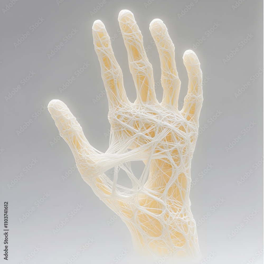 Abstract representation of a hand made of intricate lines Abstract representation of a hand made of intricate lines