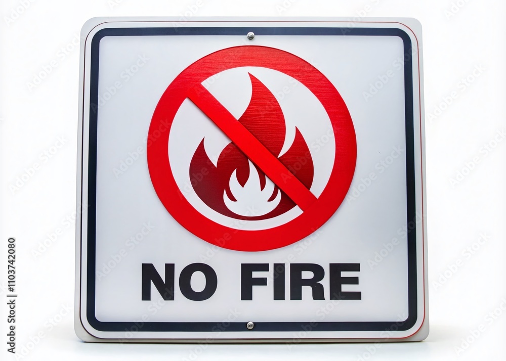 No Fire Sign Symbol for Safety Awareness with a Clean White Background, Ideal for Anti-Smoking Campaigns and Fire Safety Education Materials No Fire Sign Symbol for Safety Awareness with a Clean White Background, Ideal for Anti-Smoking Campaigns and Fire Safety Education Materials