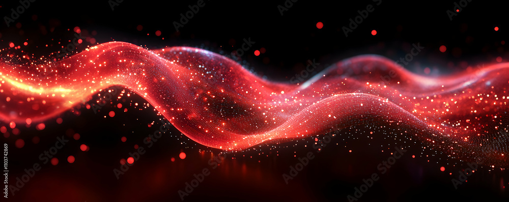 Red Glittering Wave Abstract Background Design Red Glittering Wave Abstract Background Design