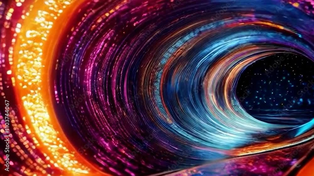 vibrant time warp tunnel with glowing red orange yellow streaks of light ai tech sci-fi concept smooth 4k video motion footage vibrant time warp tunnel with glowing red orange yellow streaks of light ai tech sci-fi concept smooth 4k video motion footage