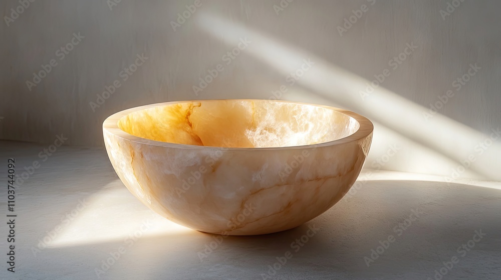Alabaster luxury marble decorative bowl crafted with molten salt, illuminated by soft light, creates dynamic shadows on a smooth matte surface while incorporating ample space for photo styling. Alabaster luxury marble decorative bowl crafted with molten salt, illuminated by soft light, creates dynamic shadows on a smooth matte surface while incorporating ample space for photo styling.