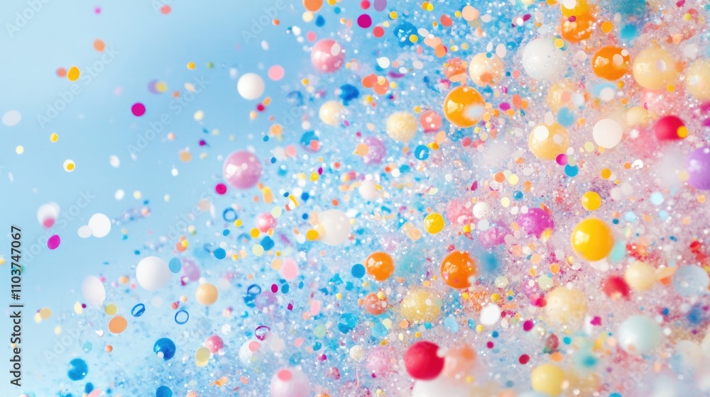 Colorful confetti bursts explode against a gentle blue background, creating an energetic scene that embodies celebration and joy for special events. Colorful confetti bursts explode against a gentle blue background, creating an energetic scene that embodies celebration and joy for special events.