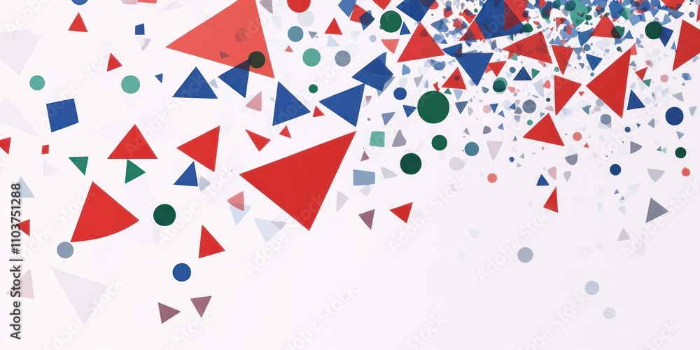 Abstract composition of colorful geometric shapes on a white background. Abstract composition of colorful geometric shapes on a white background.
