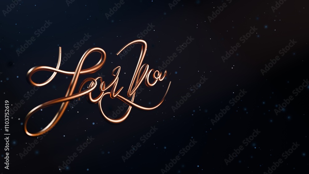 Naklejka premium Text For You in gold. Abstract 3D illustration. 