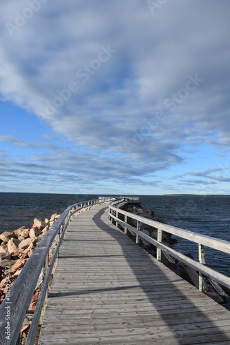 At the port on a summer evening, Caraquet, N.B.Canada photo