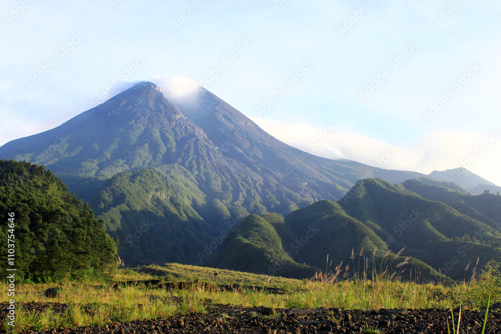 Fototapeta premium Volcano Mountain Merapi at Yogyakarta Indonesia
