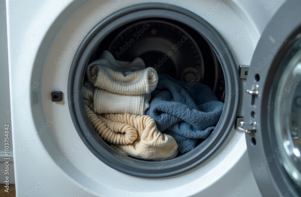 washing machine with clothes washing machine with clothes