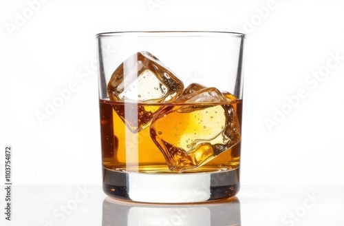 Glass with whiskey and ice