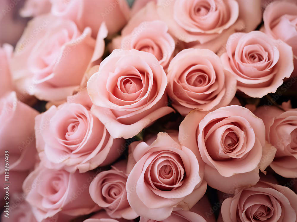 Elegant bouquet of pale pink pastel roses Elegant bouquet of pale pink pastel roses