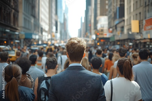Wallpaper Mural Anonymous Businessman in Diverse City Crowd Daytime Torontodigital.ca