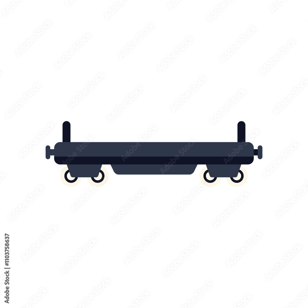 Empty platform of freight train is waiting for loading in a depot Empty platform of freight train is waiting for loading in a depot