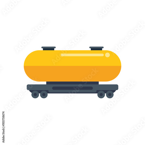 Yellow tank wagon transporting oil products by rail, essential for energy and transportation industries