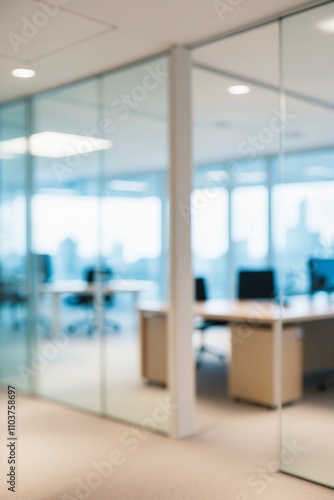 Wallpaper Mural Blurred modern office space,met room and open workstations that convey professionalism and tranquility. Torontodigital.ca