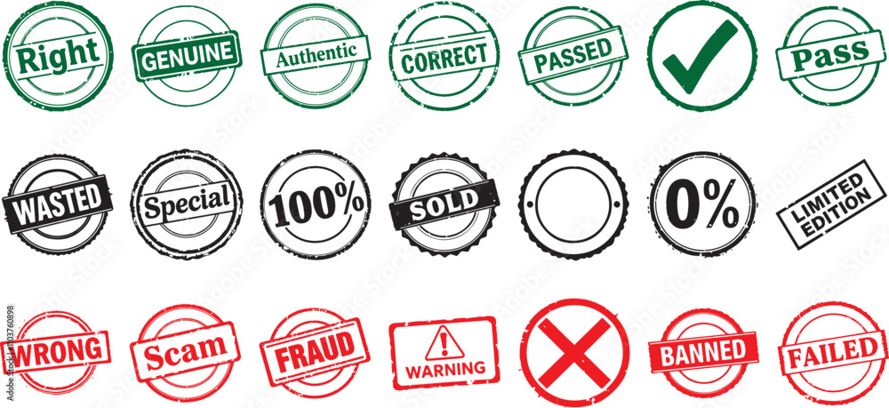 Obraz premium Stamps Set