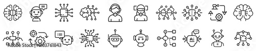 Good icon set of artificial intelligence concepts in outline style