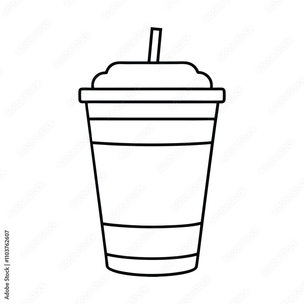Refreshing beverage in a disposable cup with a straw. Perfect for a hot day! Refreshing beverage in a disposable cup with a straw. Perfect for a hot day!