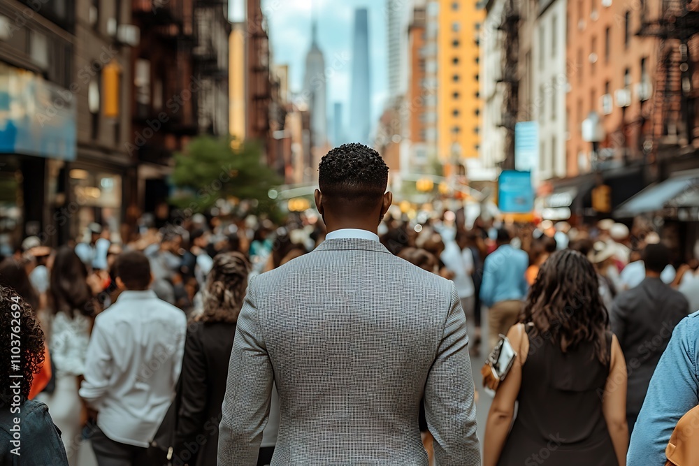 Anonymous Commuter in Dense Urban City Crowd Anonymous Commuter in Dense Urban City Crowd