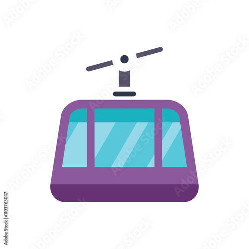 This minimal vector illustration features a cable car gondola, providing a simple yet effective representation of mountain transportation