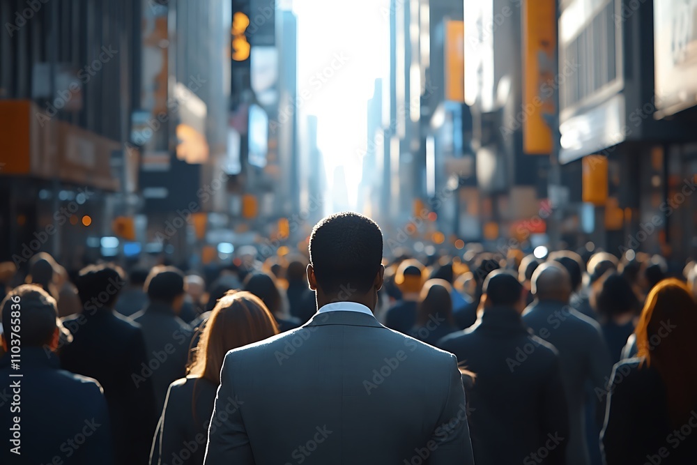 Anonymous Man in Grey Suit, NYC City Street Crowd Anonymous Man in Grey Suit, NYC City Street Crowd