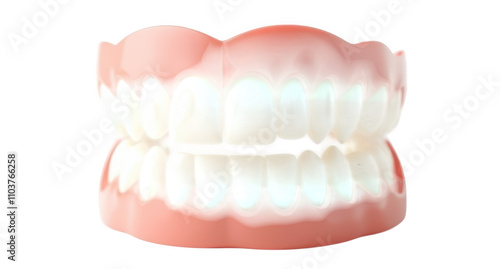 Dentures teeth on a white background