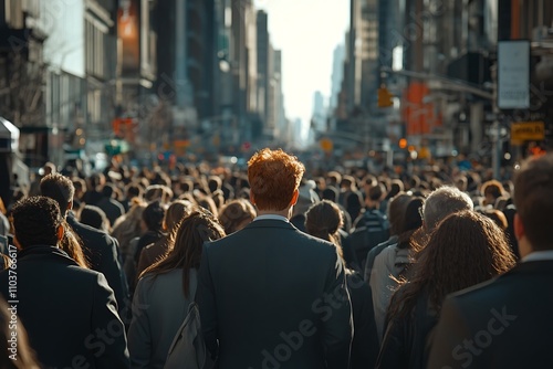 Wallpaper Mural Anonymous Man in Suit Rush Hour City Perspective Torontodigital.ca