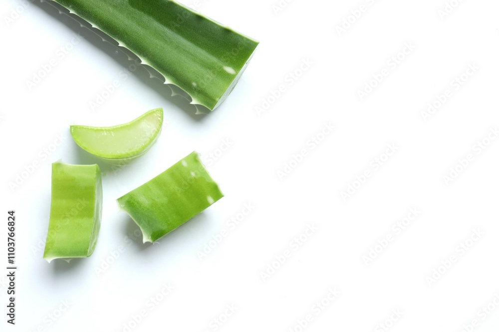 Cut aloe vera isolated on white background Cut aloe vera isolated on white background