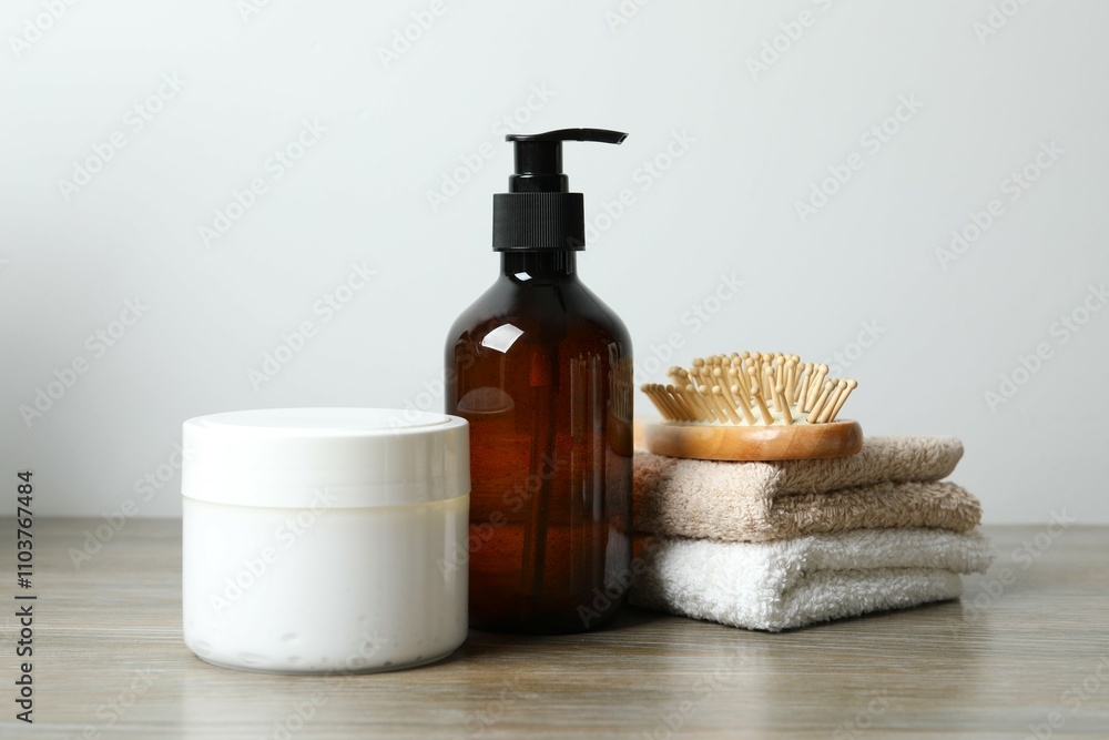 Personal hygiene products on the table Personal hygiene products on the table