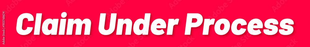 Claim Under Process Stamp, Red Background with Claim Under Process Word Rubber Stamp Banner