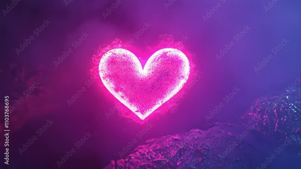 Glowing Heart Amidst Mist Glowing Heart Amidst Mist