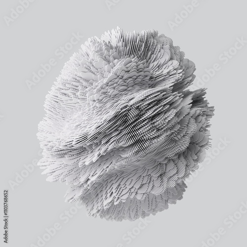 Fototapeta Naklejka Na Ścianę i Meble -  3d render of abstract detailed shape. Surreal futuristic background.