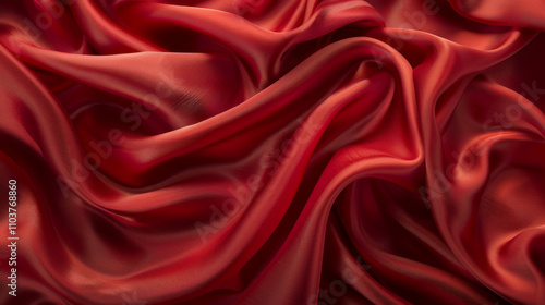 High-Resolution Red Silk with Elegant Texture