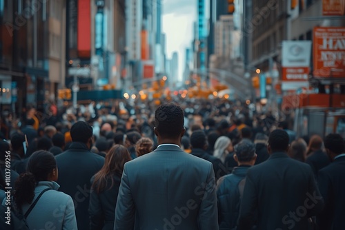 Wallpaper Mural Anonymous Man Walking City Crowd Daytime Torontodigital.ca