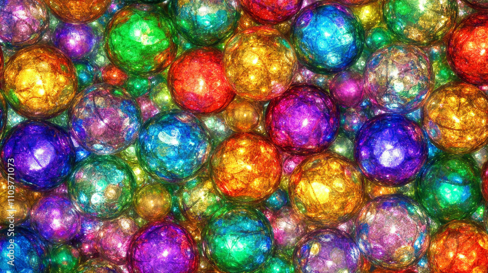 Multicolored Sparkling Spheres Graphic Design Multicolored Sparkling Spheres Graphic Design