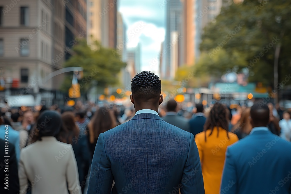 Anonymous New York Commute Back View of Man in Suit Anonymous New York Commute Back View of Man in Suit