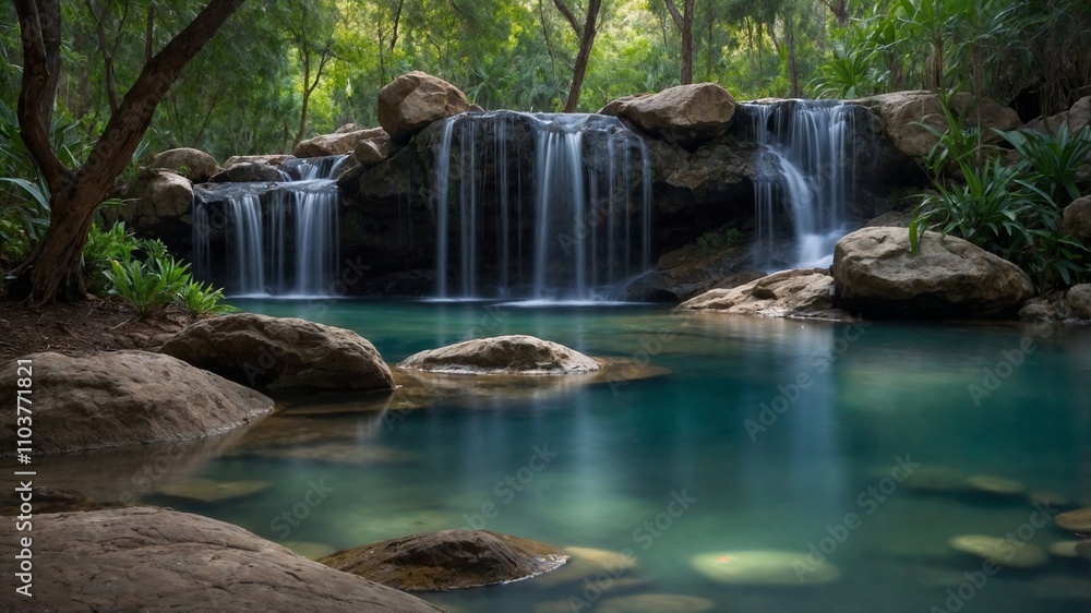 Naklejka premium waterfall in the forest