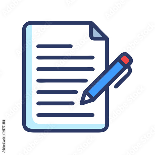 Good icon of a paper with pen for signing contracts