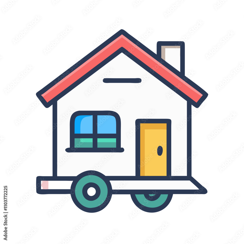 Good icon mobile house with wheels for compact living Good icon mobile house with wheels for compact living