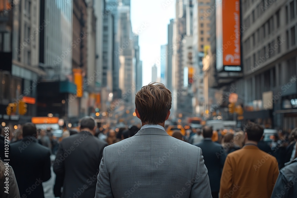 Anonymous Suit in Fast-Paced Metropolis Anonymous Suit in Fast-Paced Metropolis