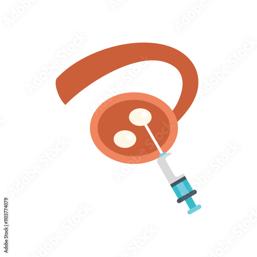 Syringe injecting sperm in vitro fertilization illustration representing the process of artificial insemination